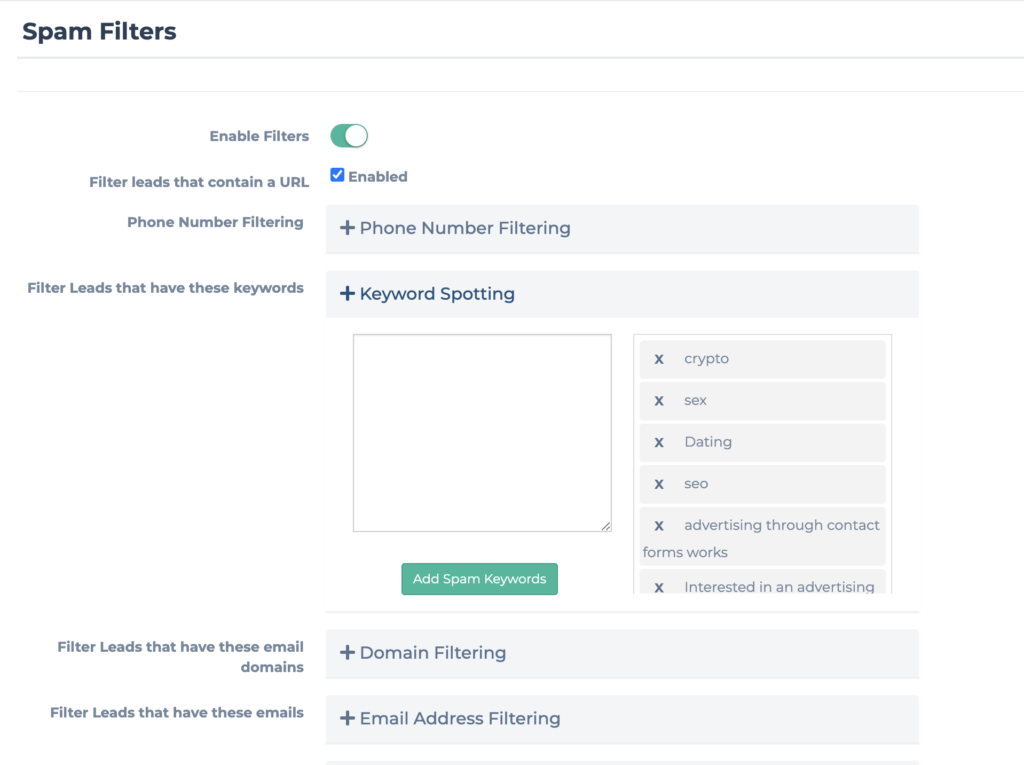 Keyword Filtering